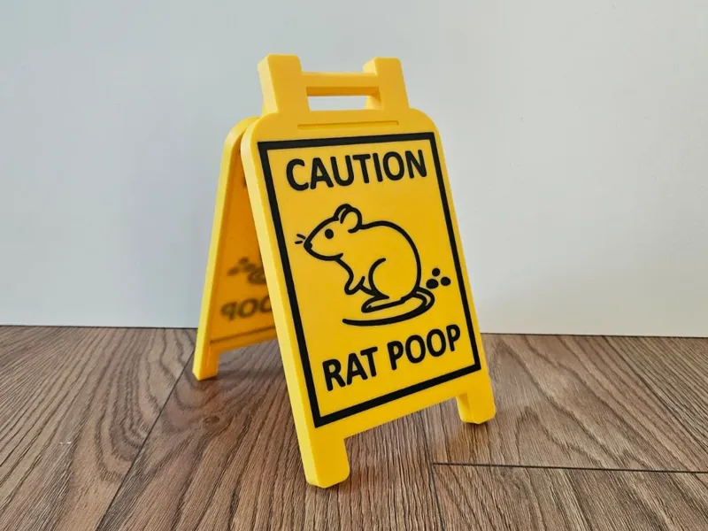 CAUTION RAT POOP SIGN [NO AMS] [NO SUPPORT]