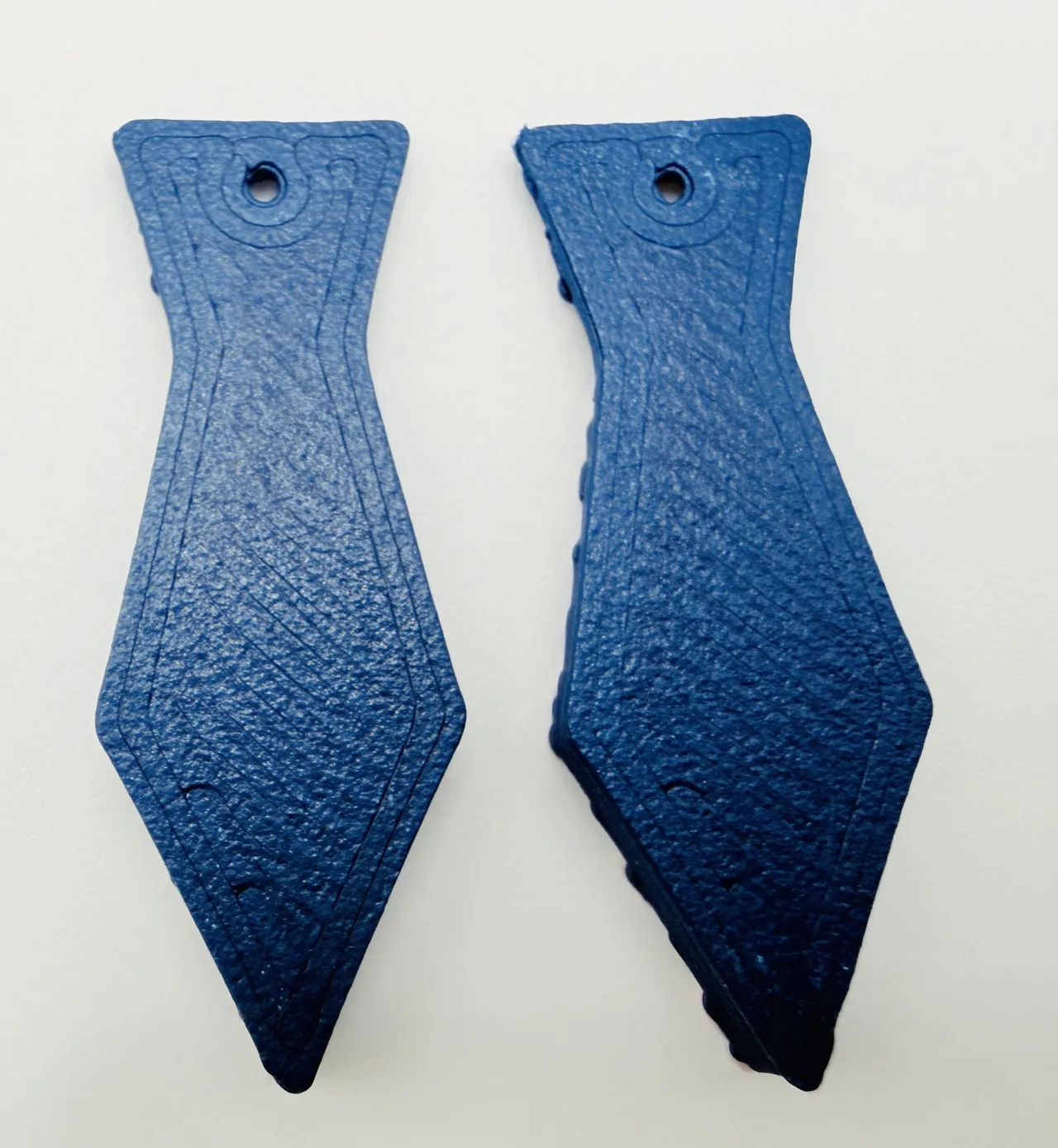 Navy & Ice Blue Tie Earrings view 4