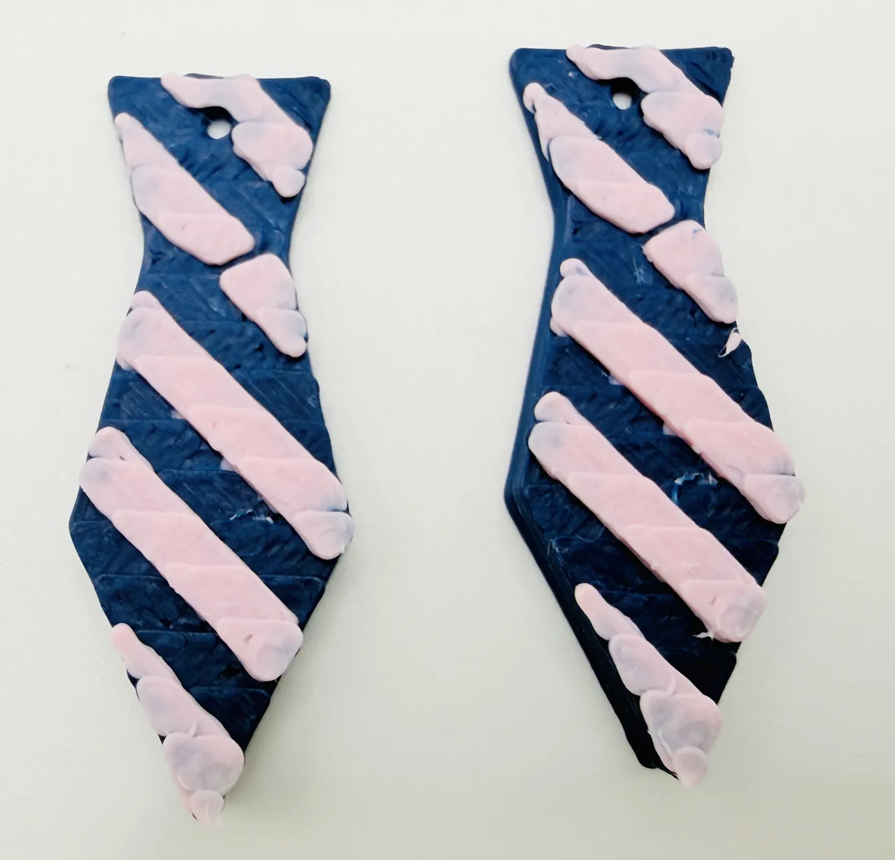 Navy & Ice Blue Tie Earrings view 3