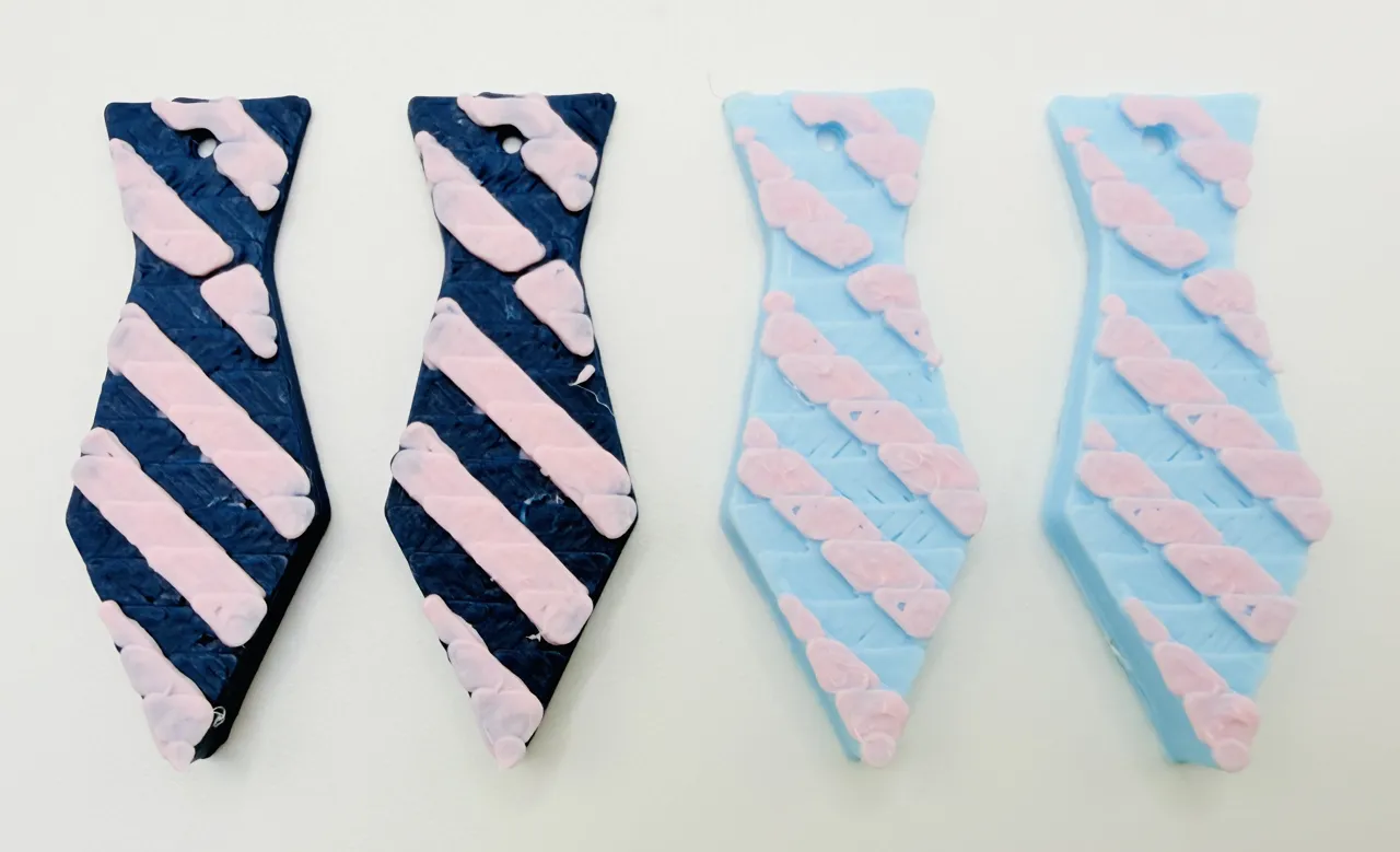 Navy & Ice Blue Tie Earrings view 2