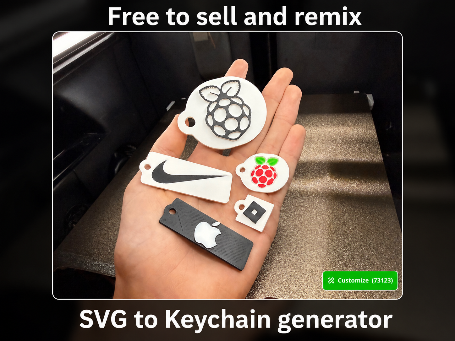 SVG to Keychain Generator,Customizable, Parametric