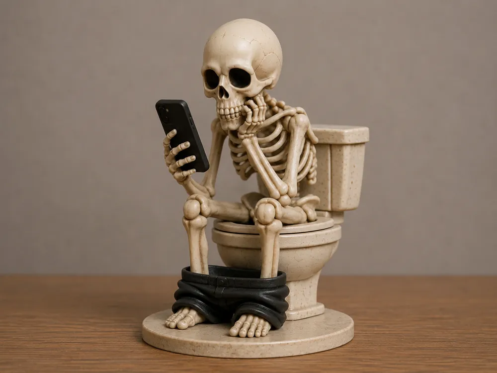 Adorno temático: Toilet Skeleton-Bathroom Break. Referencia del modelo original.