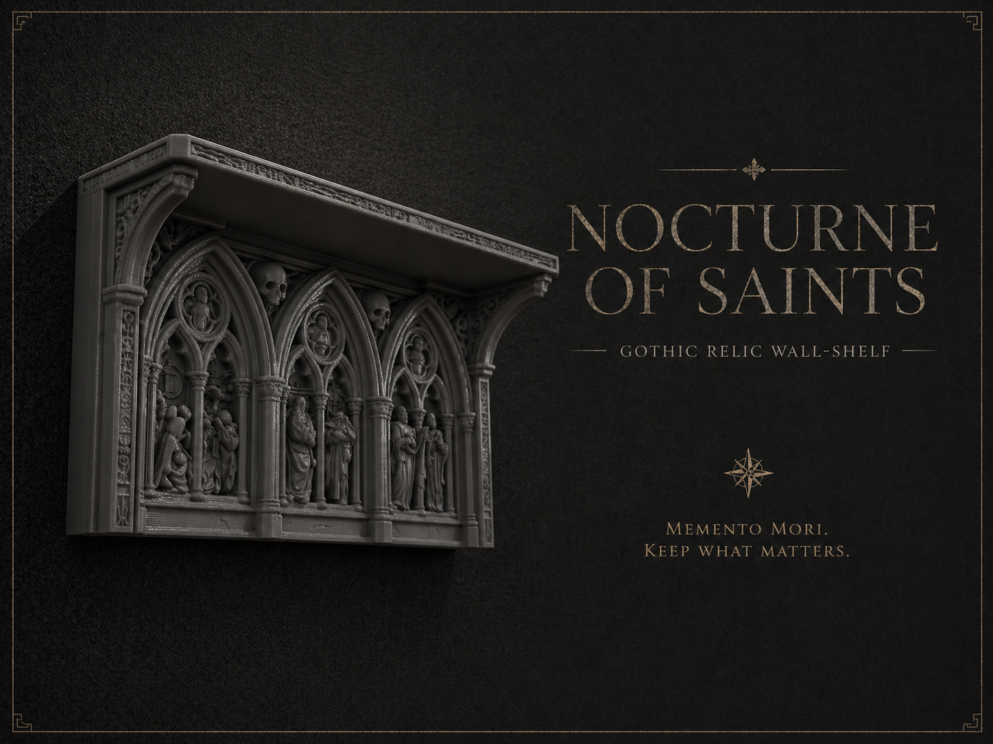 Nocturne of Saints // Gothic Relic Wall-Shelf / 