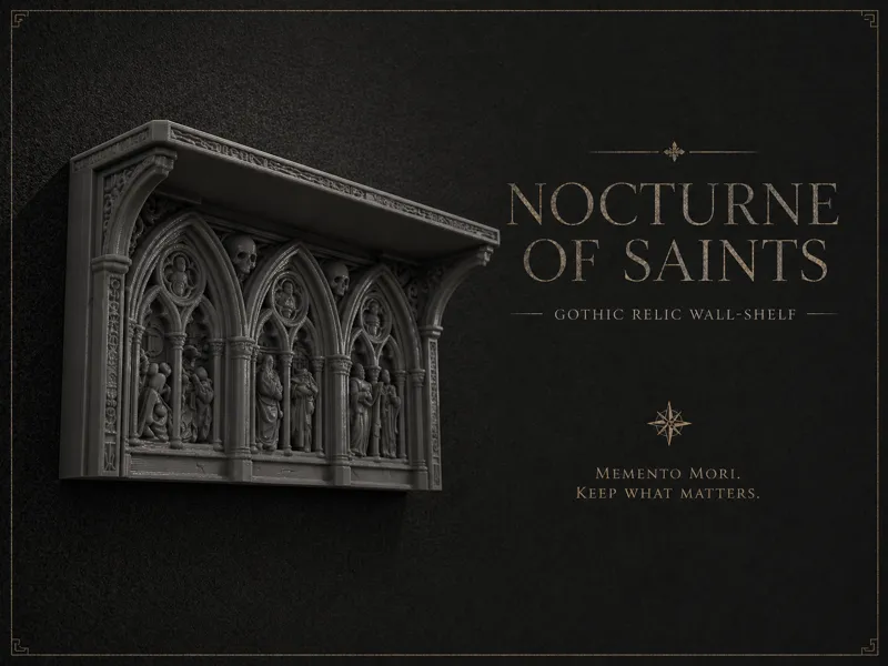 Nocturne of Saints // Gothic Relic Wall-Shelf / 