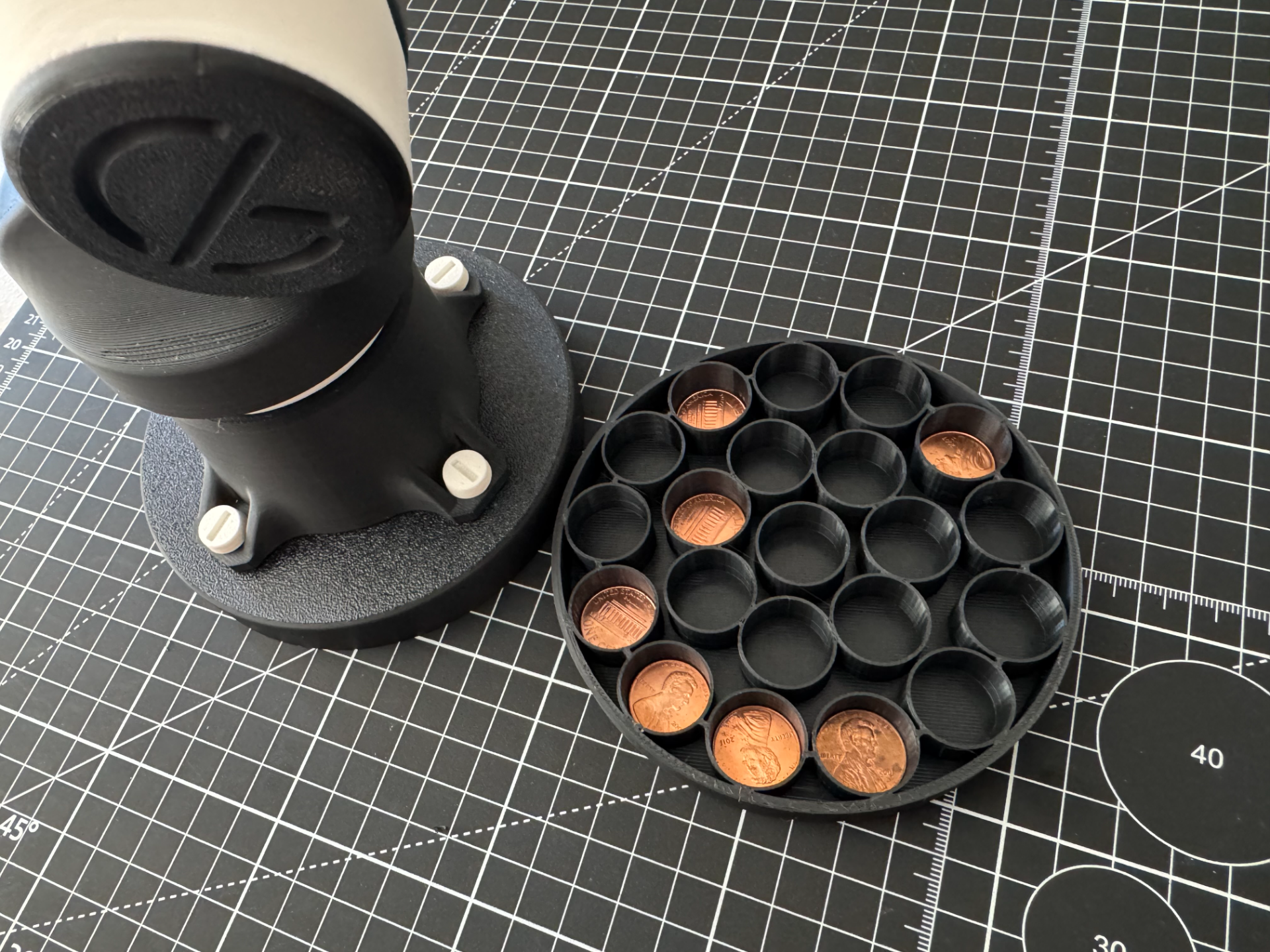 Penny Weighted Base for 6-Axis Robotic Arm