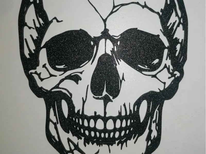 Cracked Skull Silhouette – Gothic Wall Art