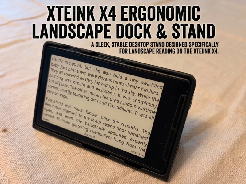 Xteink X4 Landscape Stand - RH & LH Comfort Grip