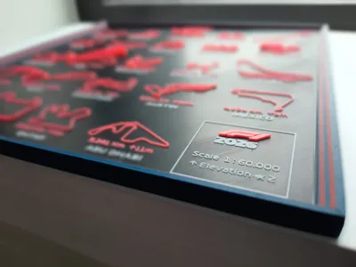 F1 2026 Topographic Circuits (Scale 1:60000)