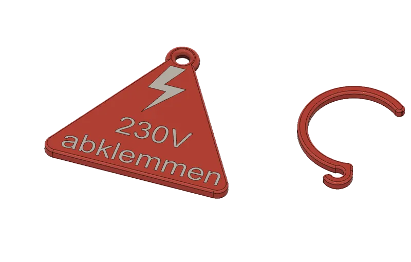 Warnschild "230V abklemmen"