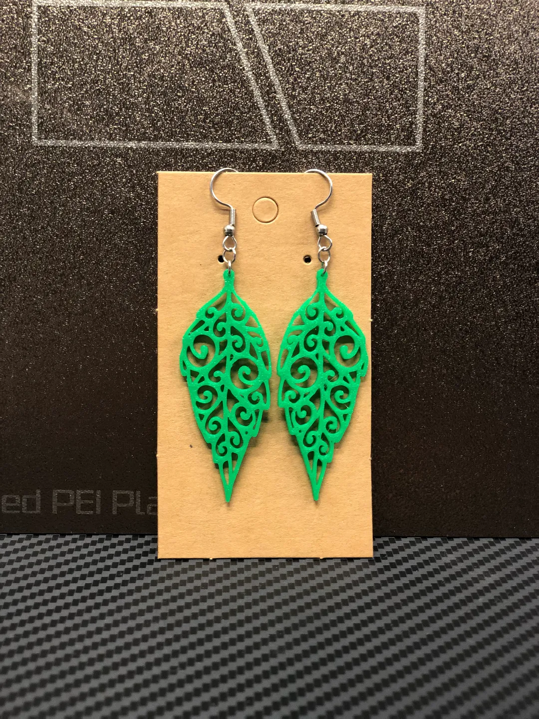 Leaf earrings view 2
