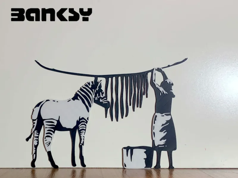 Banksy - Zebra Washing in Timbuktu