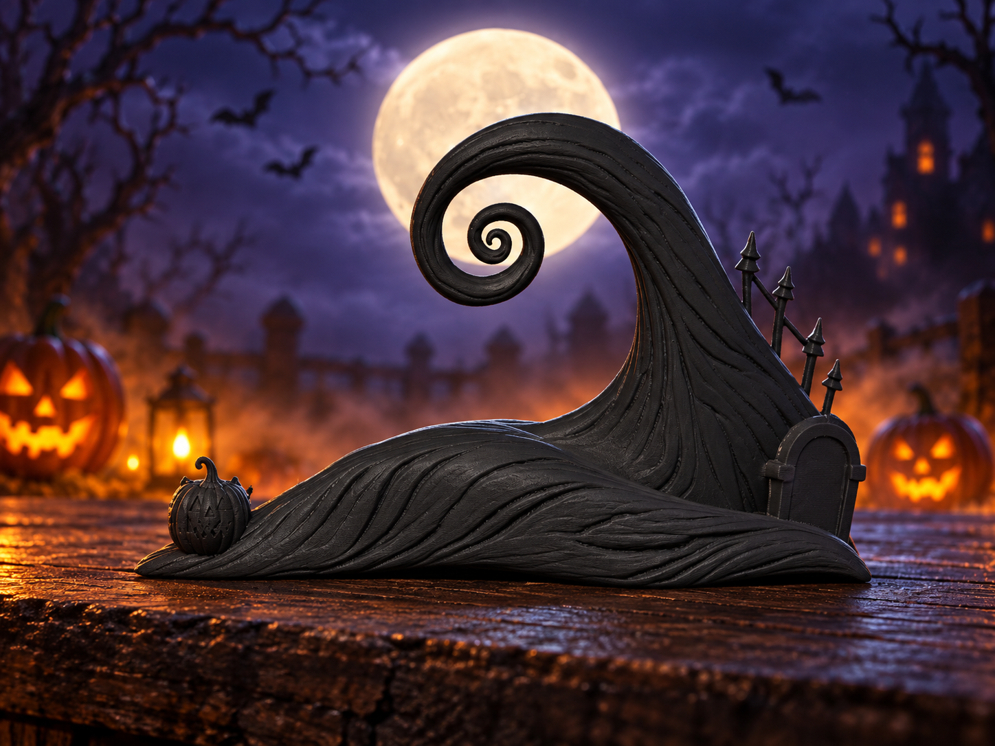 Spooky Haunted Wave Halloween Display - 3D printed Decor, in stock in India