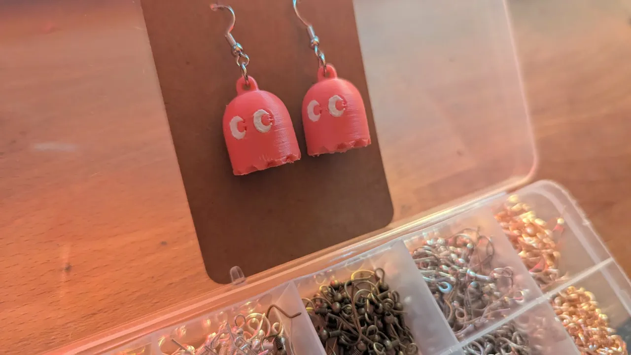 Pac-Man Ghost Earrings view 3