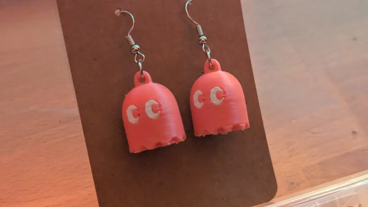 Pac-Man Ghost Earrings view 2