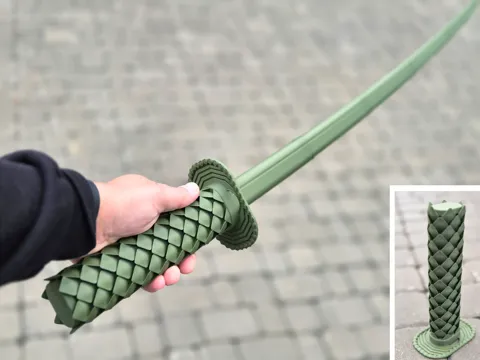 Adorno temático: Long Dragon Katana (Print-in-Place) — referencia de MakerWorld