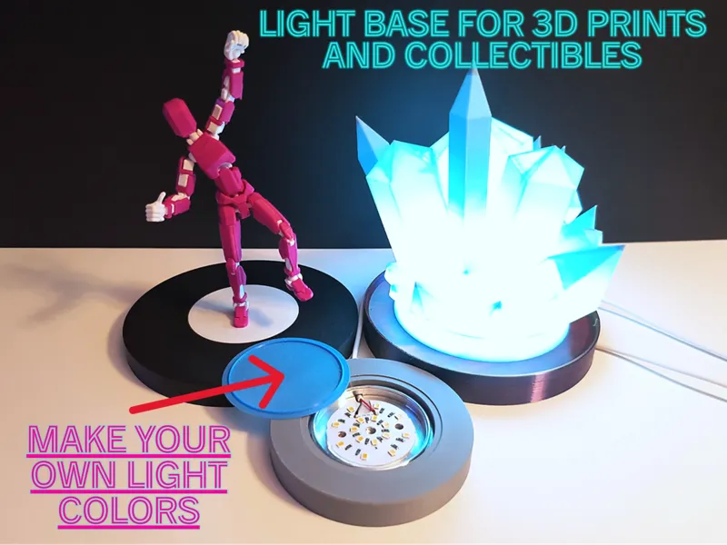 3 Bambu MH-001 LED light bases display