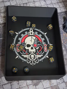 Bandeja organizadora: 40k Command Station – Dice Tray / Book Card Holder — vista de referencia 3