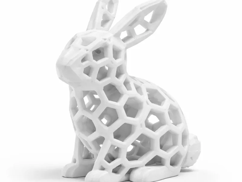 Low Poly Honeycomb Bunny – Clean Display