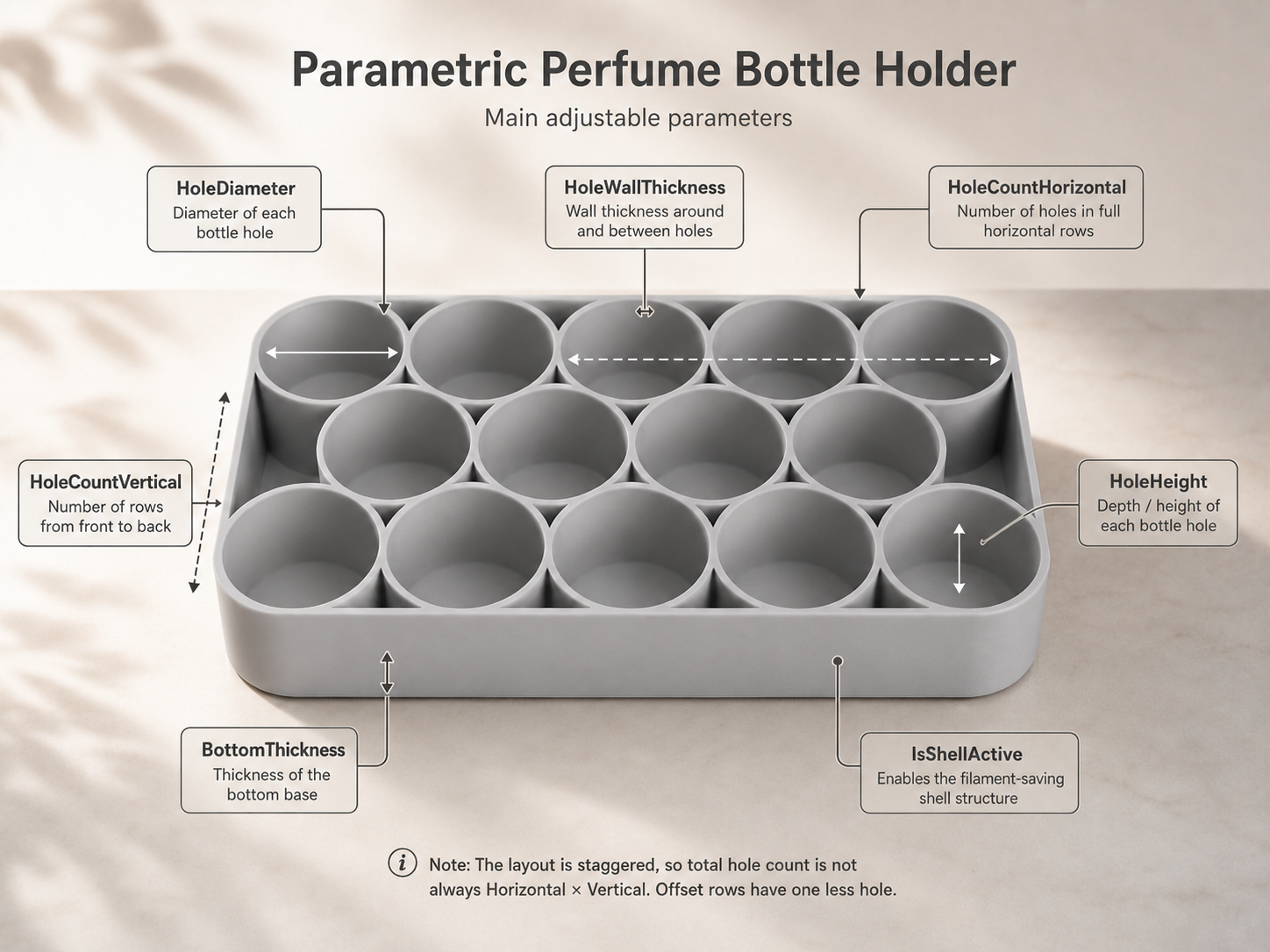 Customizable Perfume Bottle Organizer (Parametric)