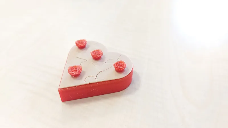 Heart shaped puzzle jewelry box