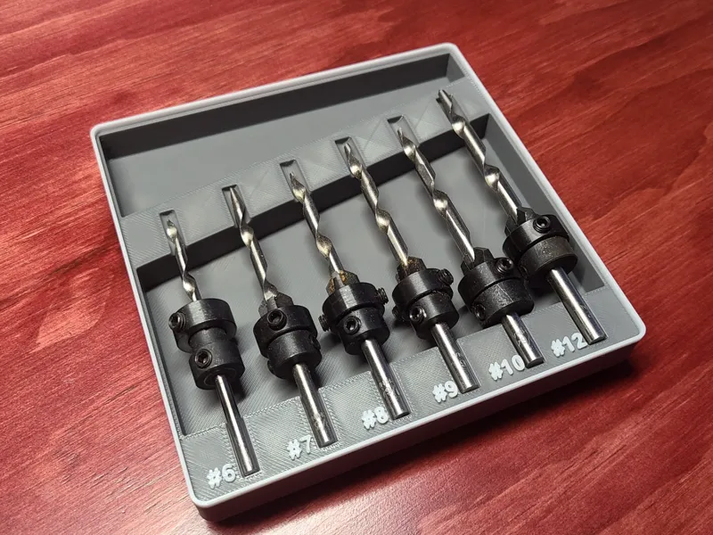 Gridfinity Tapered Countersink Bit Holder