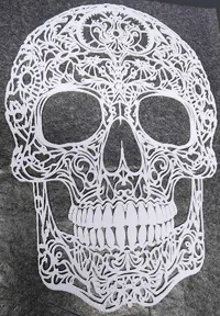 Crâne de sucre filigrane — déco murale — photo 1