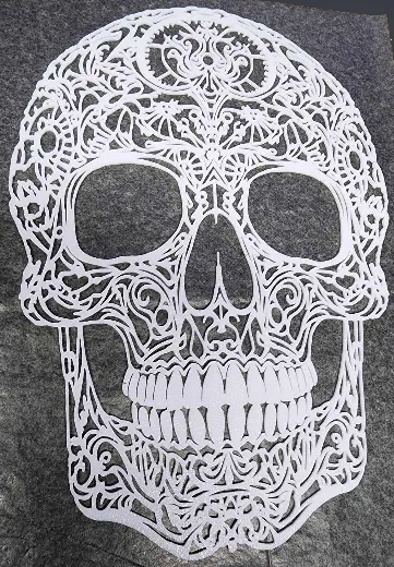 Crâne de sucre filigrane — déco murale