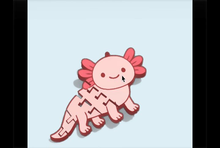 Cute Flexi Axolotl Keychain – Easy Print!