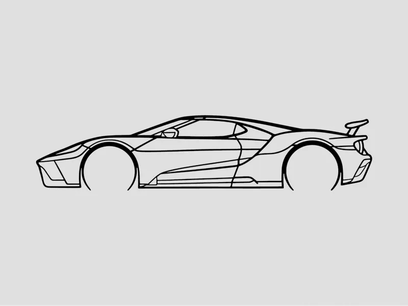 Ford GT Silhouette Wall Art