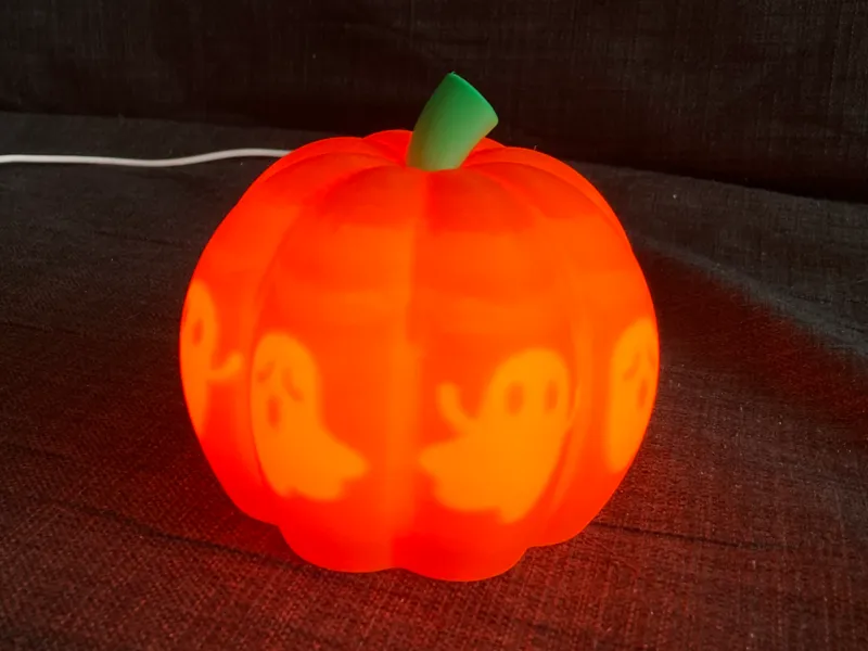 Halloween Pumpkin Lamp with cute Ghosts