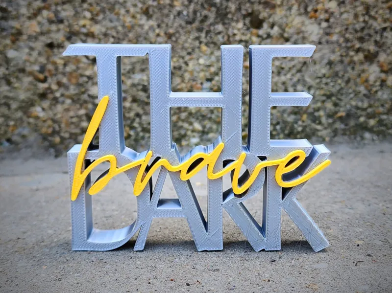 "Brave The Dark" Shelf Sign