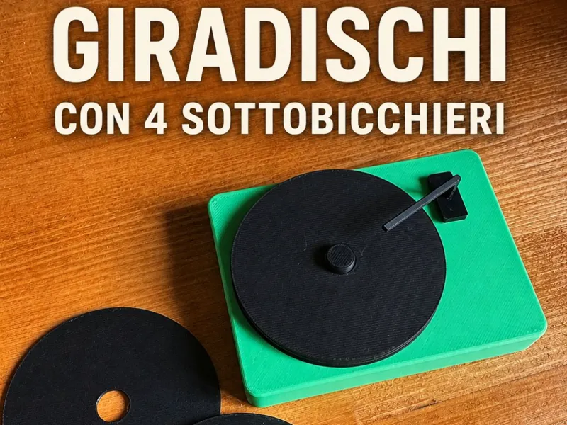 giradischi con 4 sottobicchieri - no ams - no glue