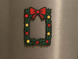 Christmas Wreath Photo Magnet