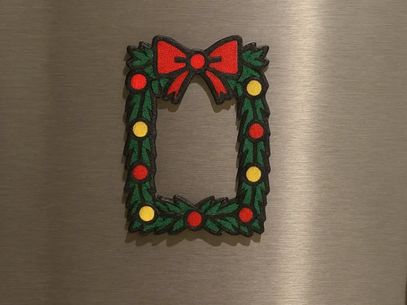 Christmas Wreath Photo Magnet