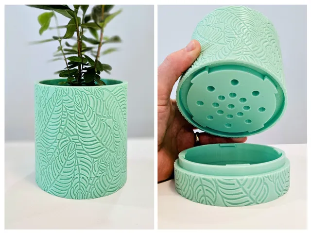 Palm Planter with Hidden Drip Tray