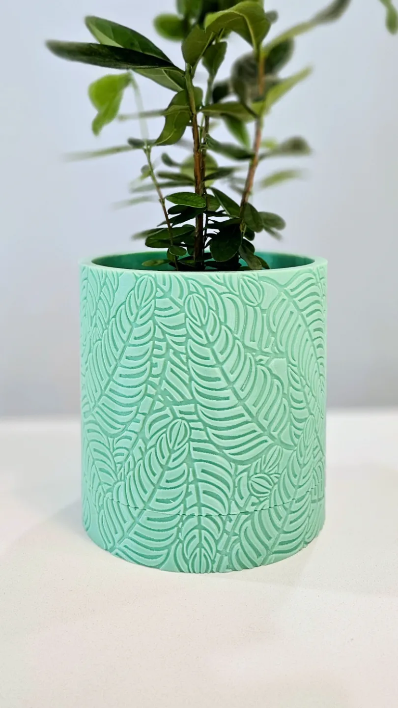 Palm Planter with Hidden Drip Tray view 2