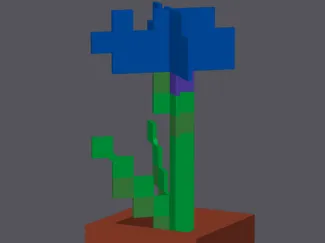 Minecraft Potted Cornflower