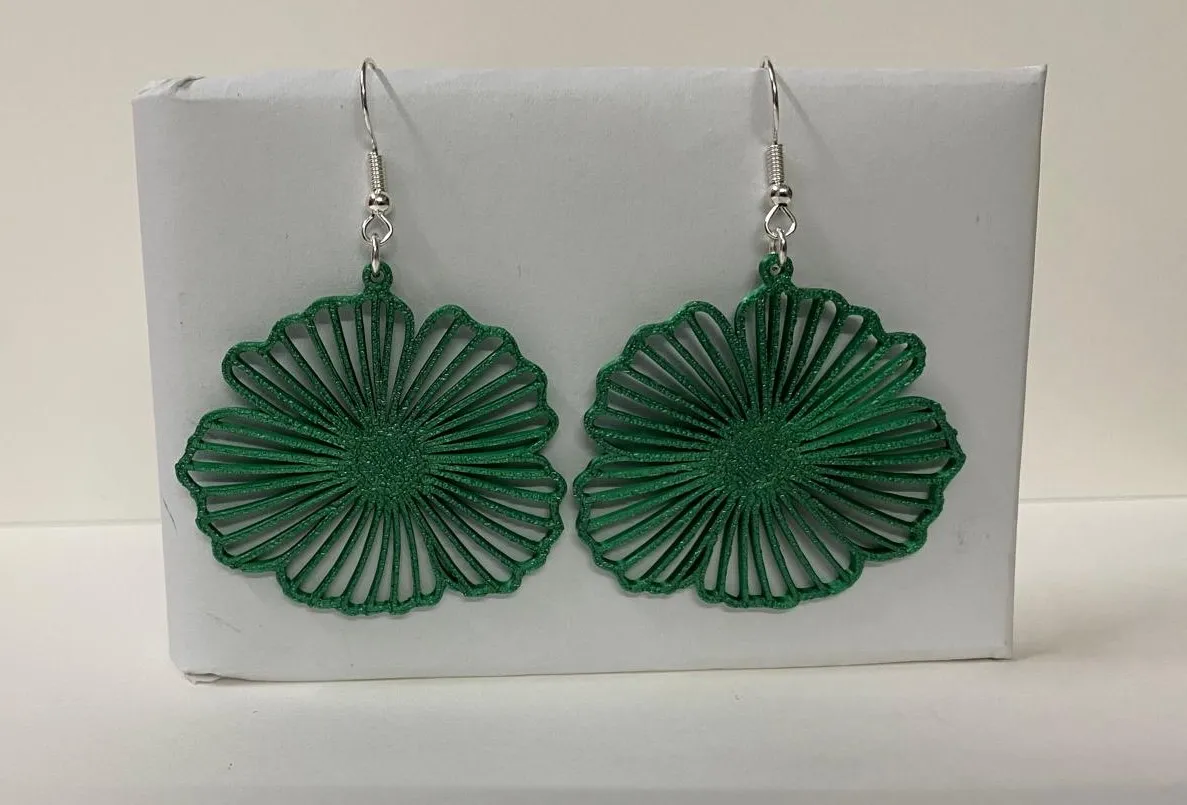 Flower earrings view 2