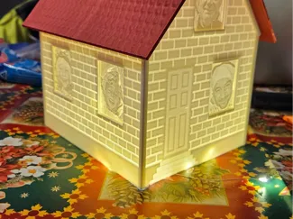Weihnachtshaus mit Passbild
