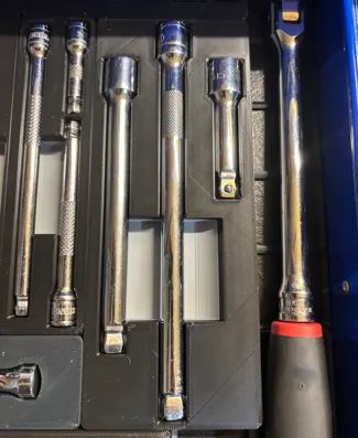 Gridfinity Holder for 3/8 ratchet extensions