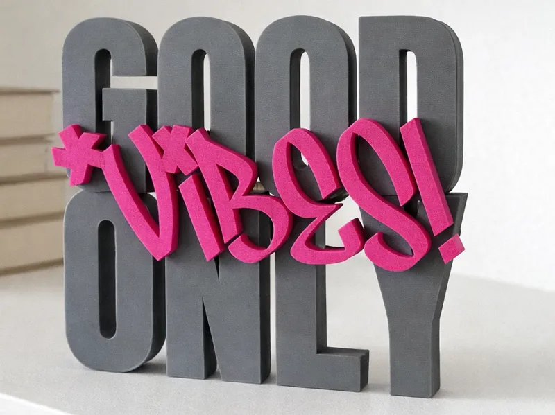 GOOD VIBES ONLY Printed Desk Sign Modern Decor 
