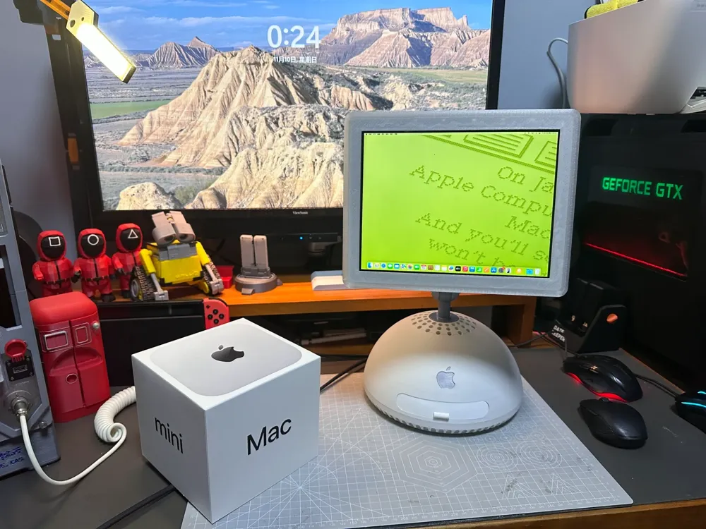 3Dプリント Mac mini M4をiMac G4風に改造 - 無料3Dモデル -MakerWorld
