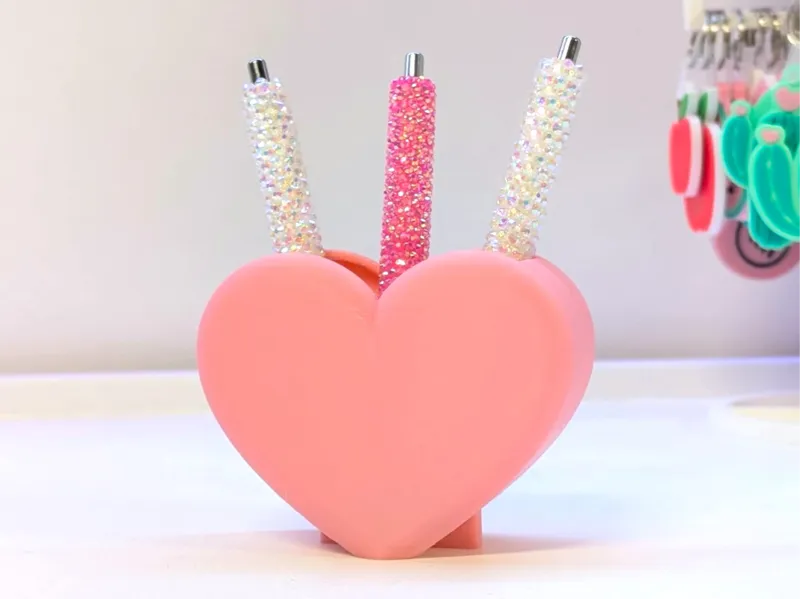 Heart-Shaped Pen Holder | Printable Desk Organizer