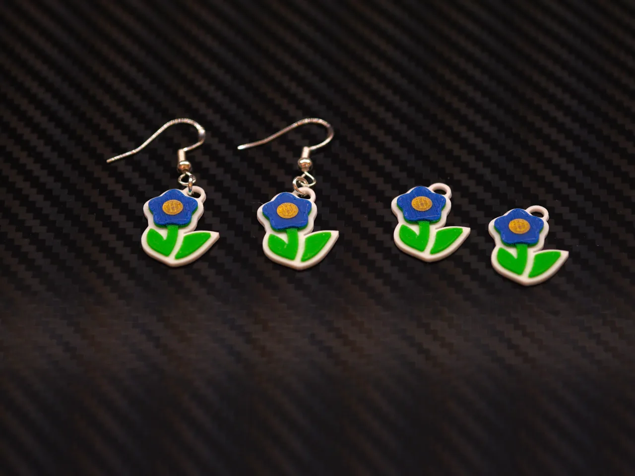 Earrings Flower M01 - 23 min print time view 3