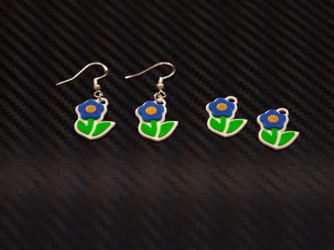 Earrings Flower M01 - 23 min print time view 3
