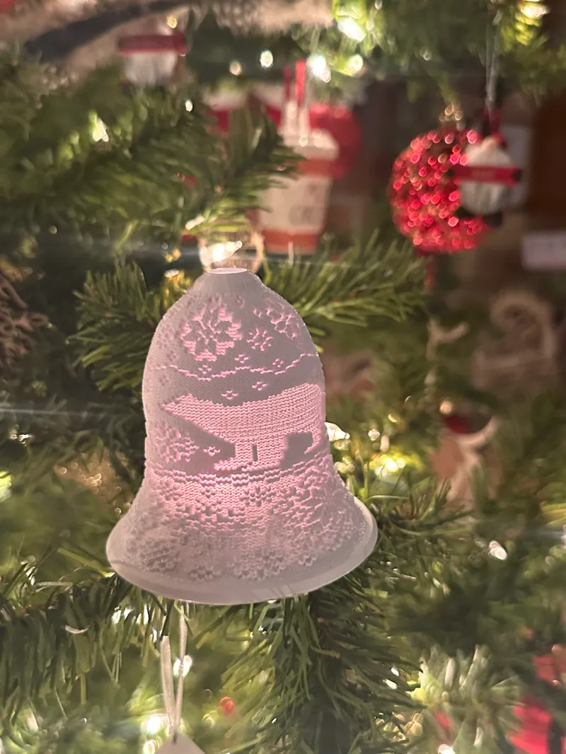 Knitted Bears Lithophane Bell
