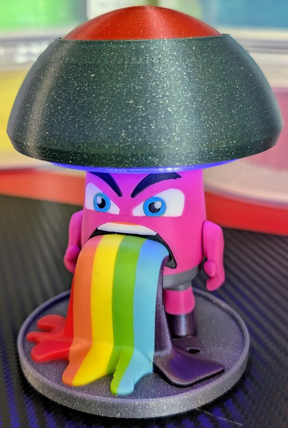 LED night light cute mushroom rainbow vomit fidget - Free 3D Print ...