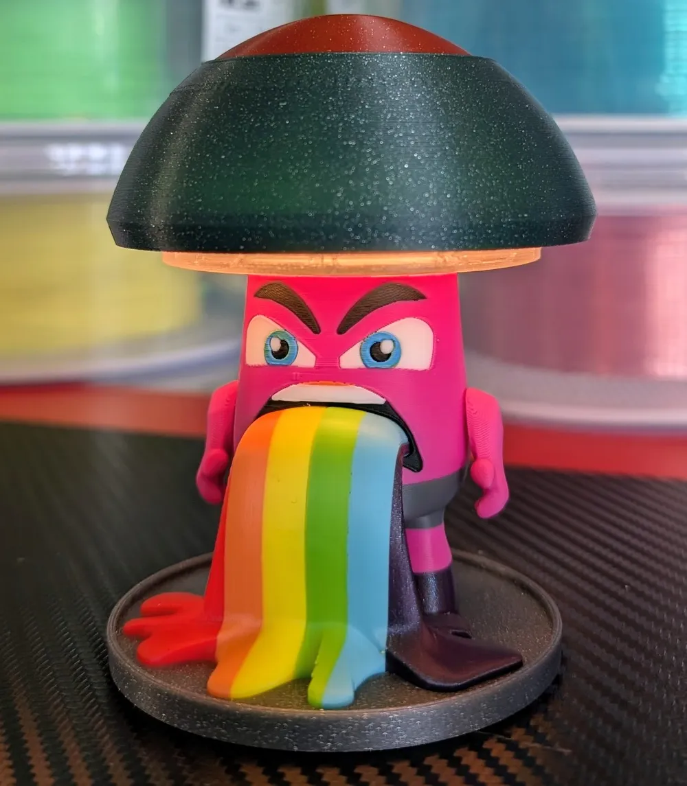LED night light cute mushroom rainbow vomit fidget - Free 3D Print ...