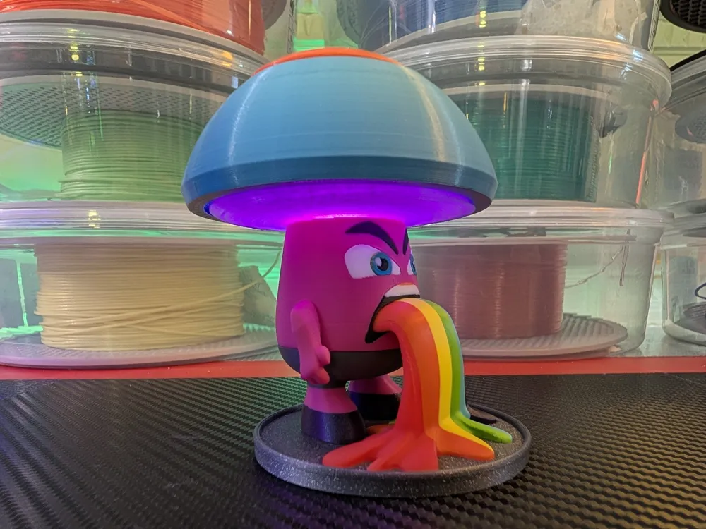 LED night light cute mushroom rainbow vomit fidget - Free 3D Print ...
