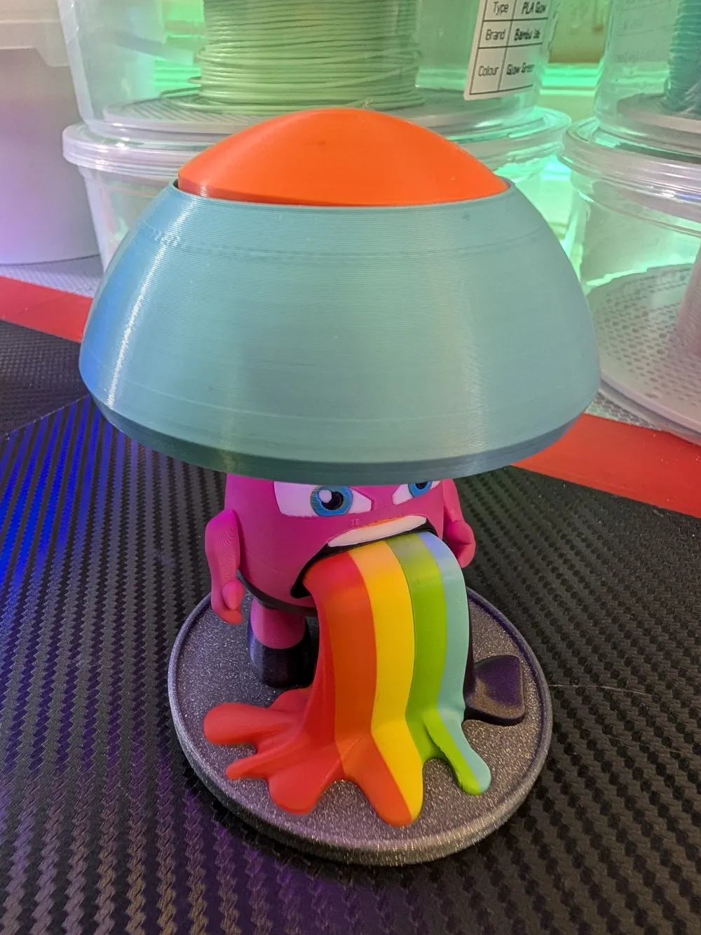 LED night light cute mushroom rainbow vomit fidget - Free 3D Print ...
